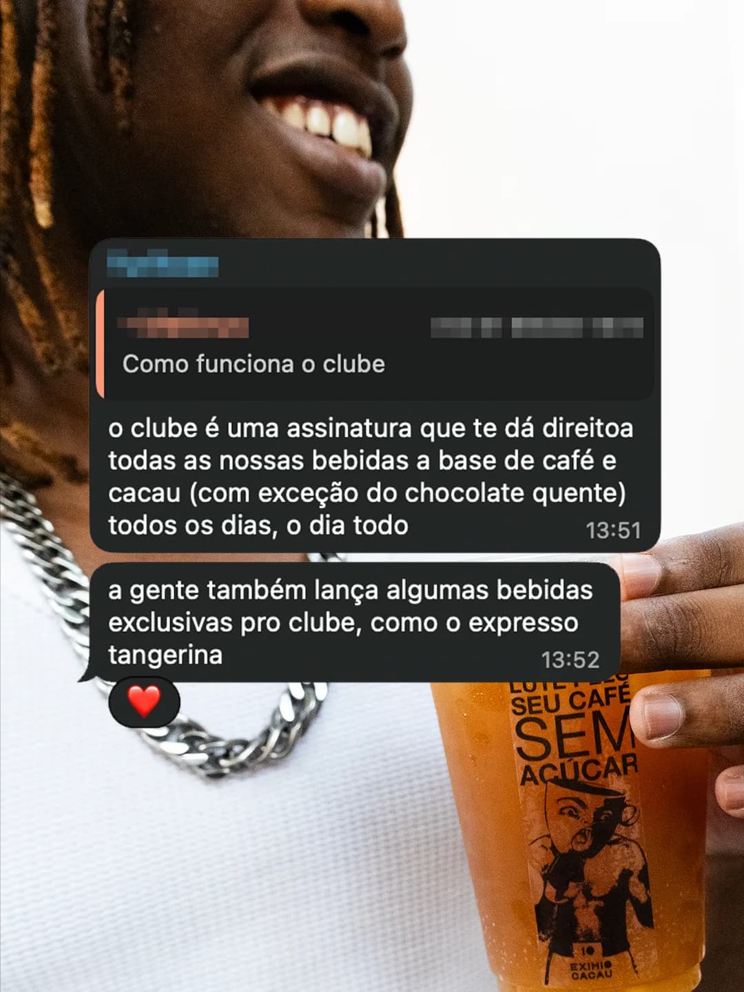 post com conversa sobre o clube da Exímio Cacau